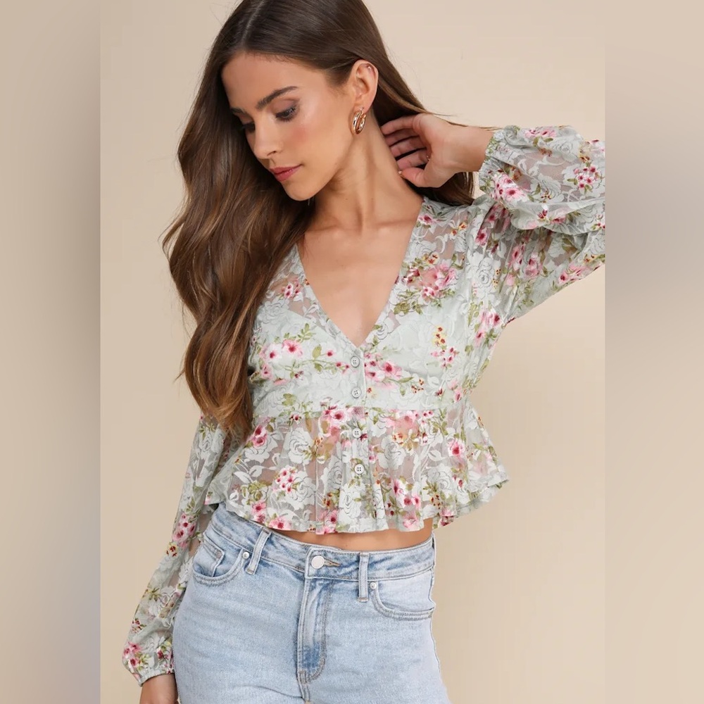 Floral peplum top